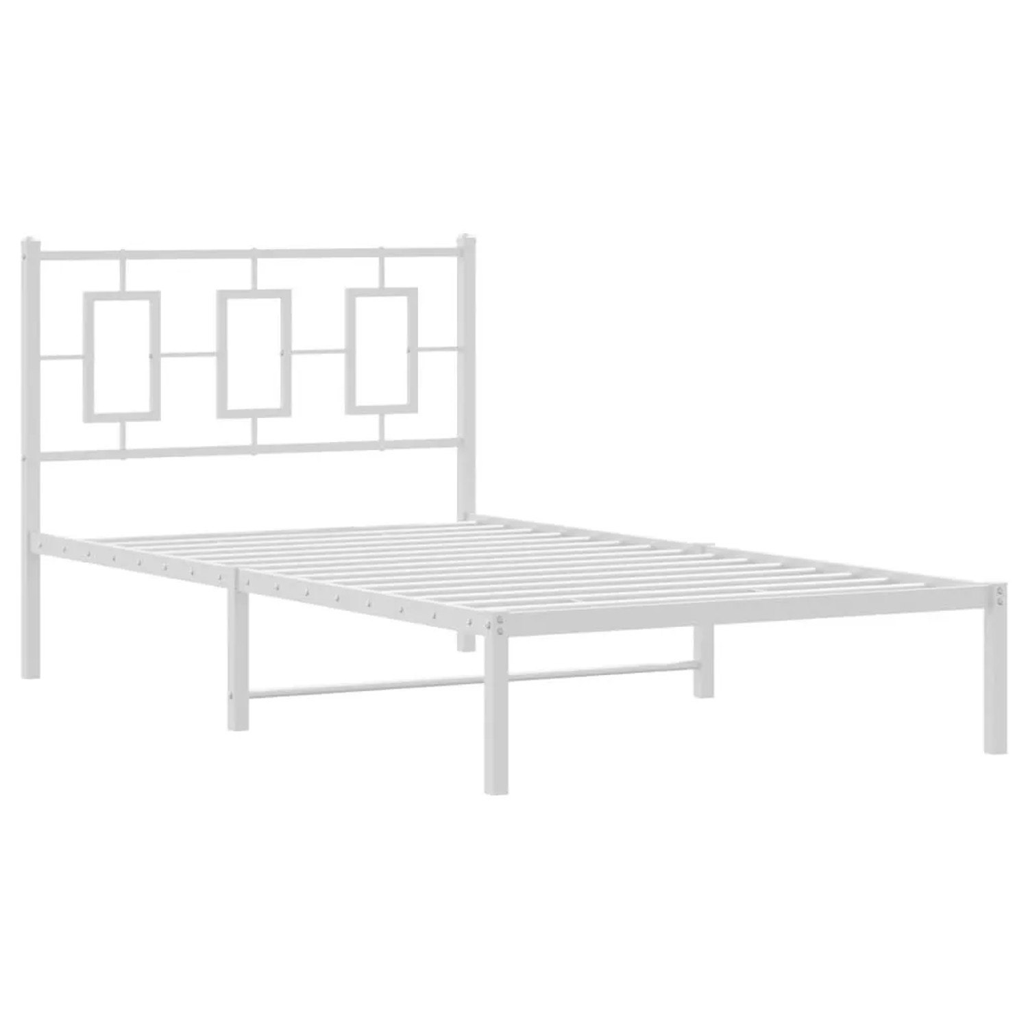 vidaXL Bettgestell mit Kopfteil Metall Weiß 100x190 cm 374284 günstig online kaufen