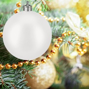 Relaxdays Weihnachtskugeln Polystyrol Weiß Rot Glänzend Matt Glitzernd 50er Pack