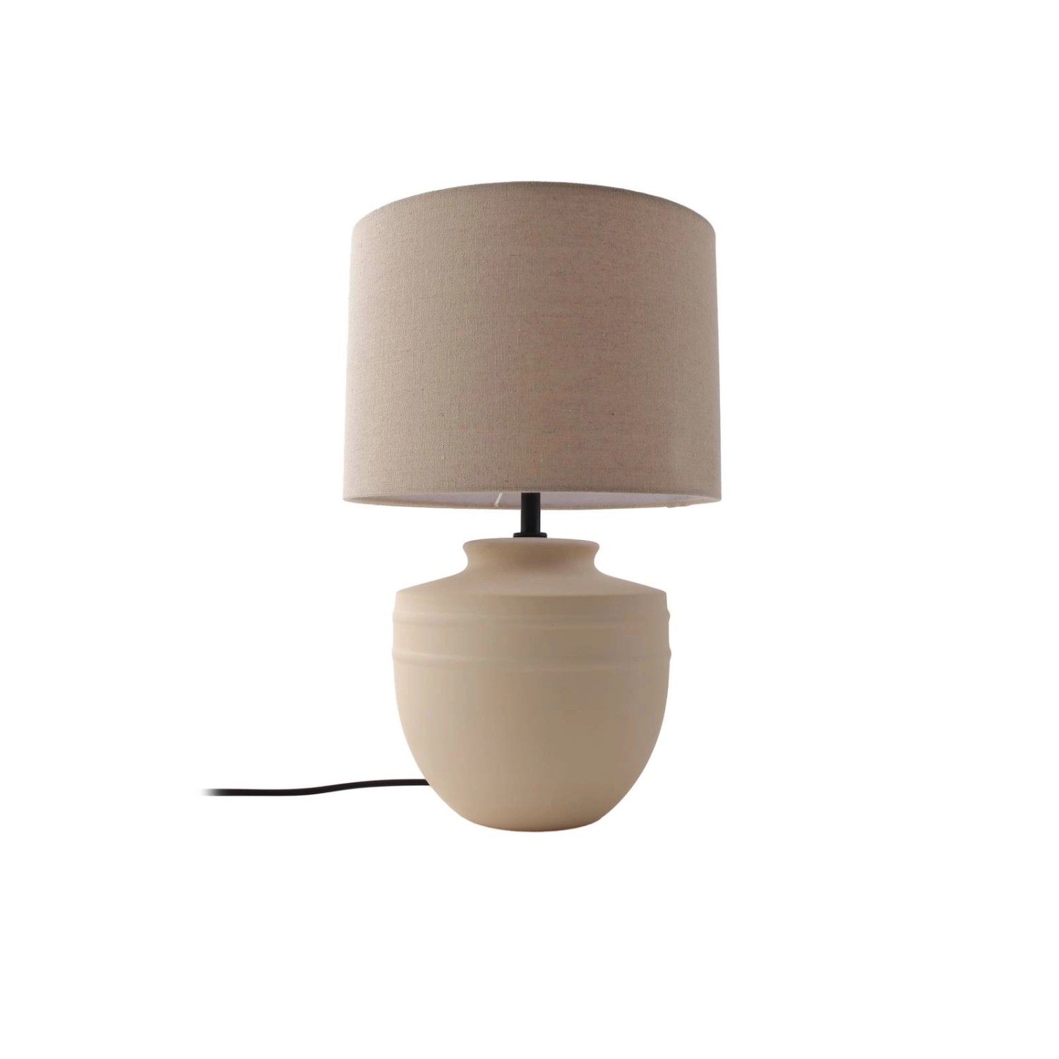 Lindby Tischlampe Thalassia 10019830 in Creme aus Keramik 1-flammig E27 Flurleuchte