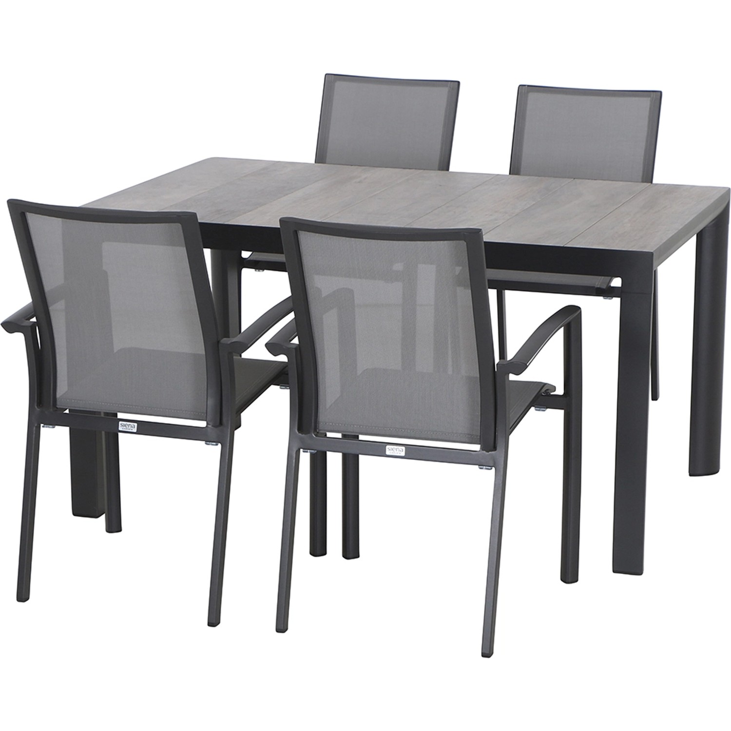 Siena Garden Dining-Set Velia 5-teilig 4 x Sessel 1 x Tisch