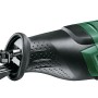 Bosch PSA 900 E Säbelsäge, grün/schwarz, mit eingesetztem Sägeblatt.