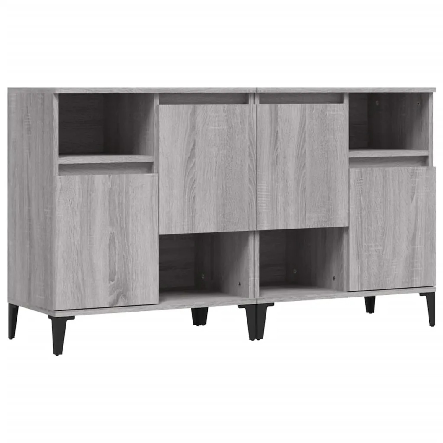 vidaXL Sideboards 2 Stk, Grau Sonoma 60x35x70 cm Holzwerkstoff 3185733