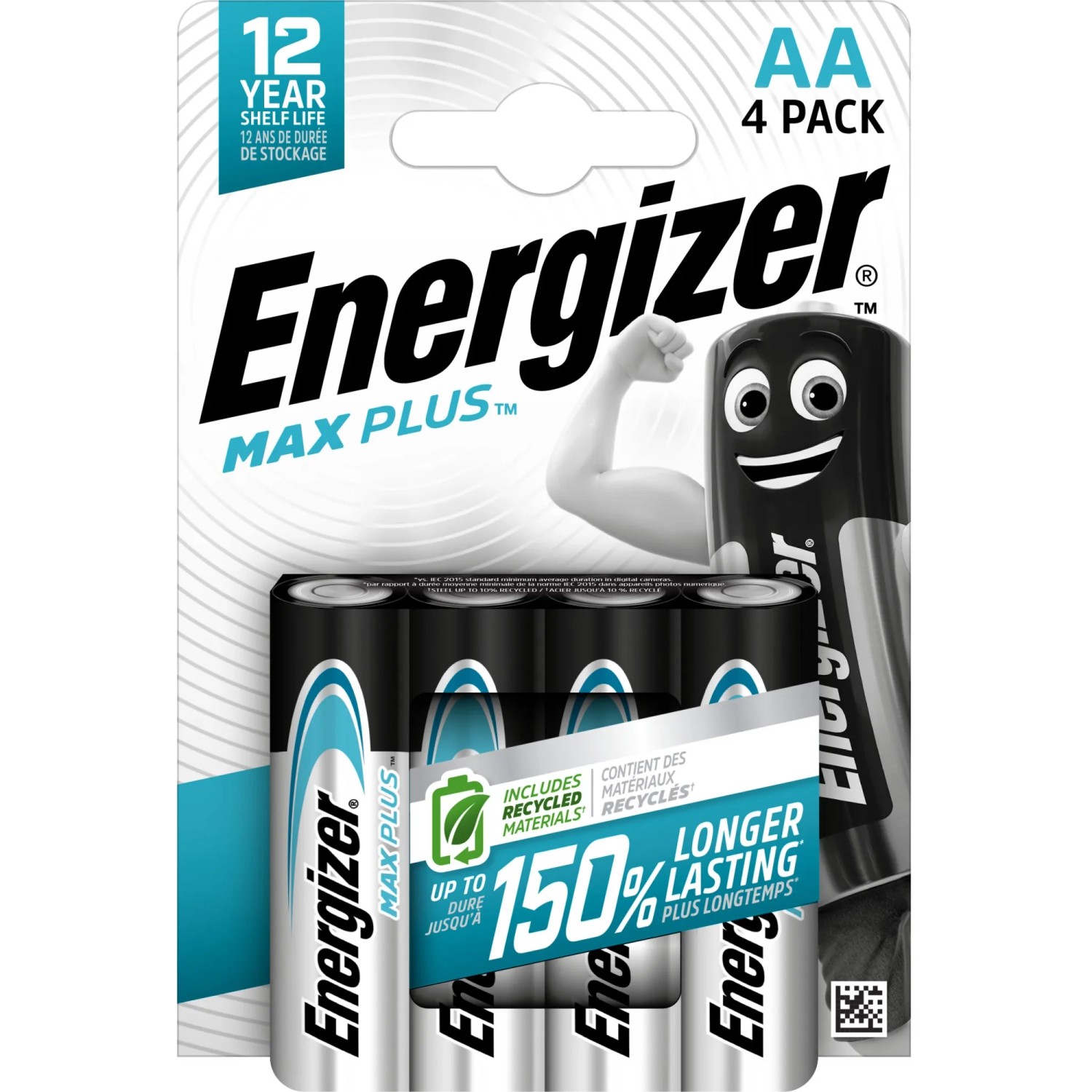 Energizer Max Plus AA Mignon Batterien, 4er-Pack. Leistungsstarke Alkaline Batterien für Geräte.