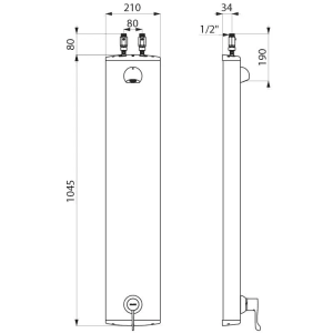 Delabie Dusch-Element SECURITHERM Thermostat sequentiell, Aufputz, chromierter Brausekopf