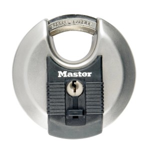 Master Lock Excell M40EURD Disc-Vorhängeschloss aus Stahl, matt. Robustes Sicherheitsschloss.