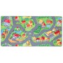Bunter Snapstyle Kinderteppich Little Village 160x240cm mit Dorfstraßen-Motiv.