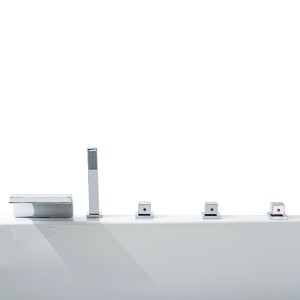 Basera® Eckbadewanne Guam rechts, 180x130 cm, für 2 Personen mit Armatur.