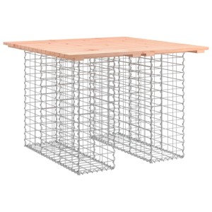 DELUKE Gartenbank Gabionen TELLE Aus Stahl 100x102x72cm Massivholz Douglasie 25cm Gabionenbreite Gabionenbank Gabionengitter Ziergabione