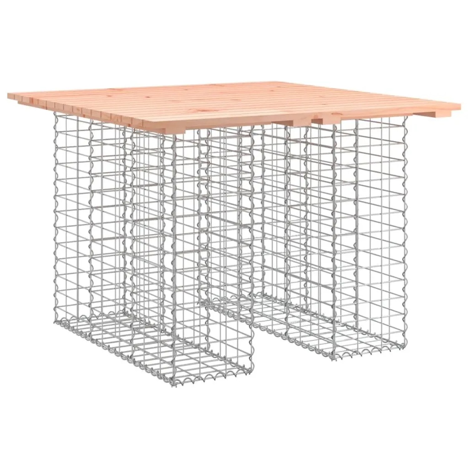 DELUKE Gartenbank Gabionen TELLE Aus Stahl 100x102x72cm Massivholz Douglasie 25cm Gabionenbreite Gabionenbank Gabionengitter Ziergabione