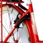 Detailansicht: Rotes Fischer Hollandrad E-Bike Cita Retro 2.0 mit Rahmenschloss und Schutzblech.