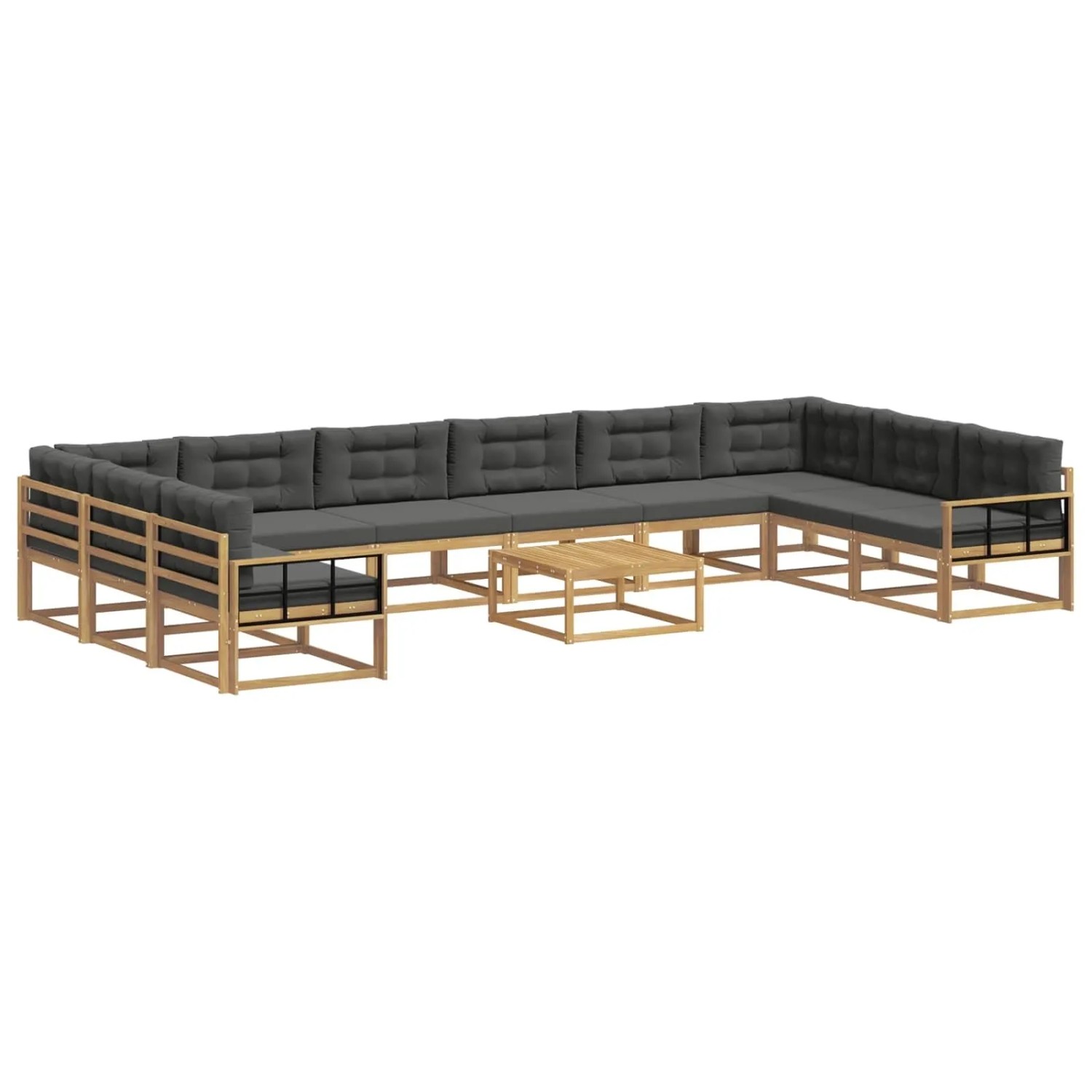vidaXL Outdoor-Sofagarnitur mit Kissen 11 Stk Weiß und Anthrazit 3387151