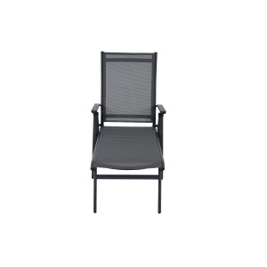 Siena Garden Klappliege Tauro, anthrazitfarbene Sonnenliege mit Textilbespannung und Aluminiumgestell.