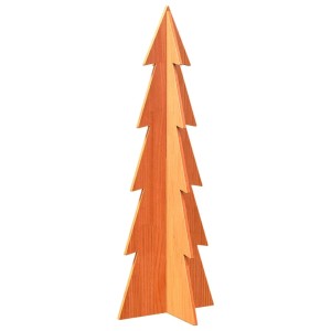 vidaXL Weihnachtsbaum zum Schmücken Wachsbraun 112cm Massivholz Kiefer 858173