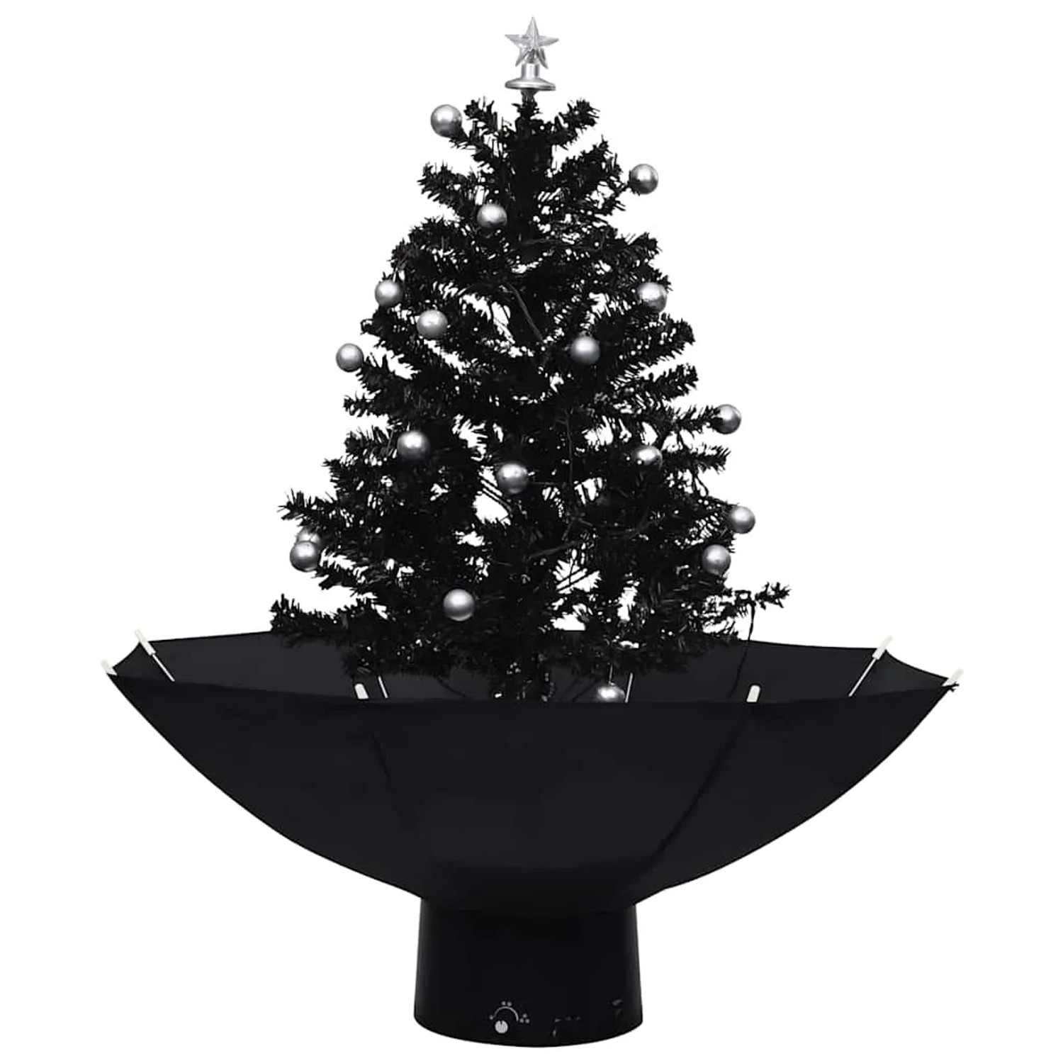 vidaXL Schneiender Weihnachtsbaum mit Schirmfuß Schwarz 75 cm PVC 289931