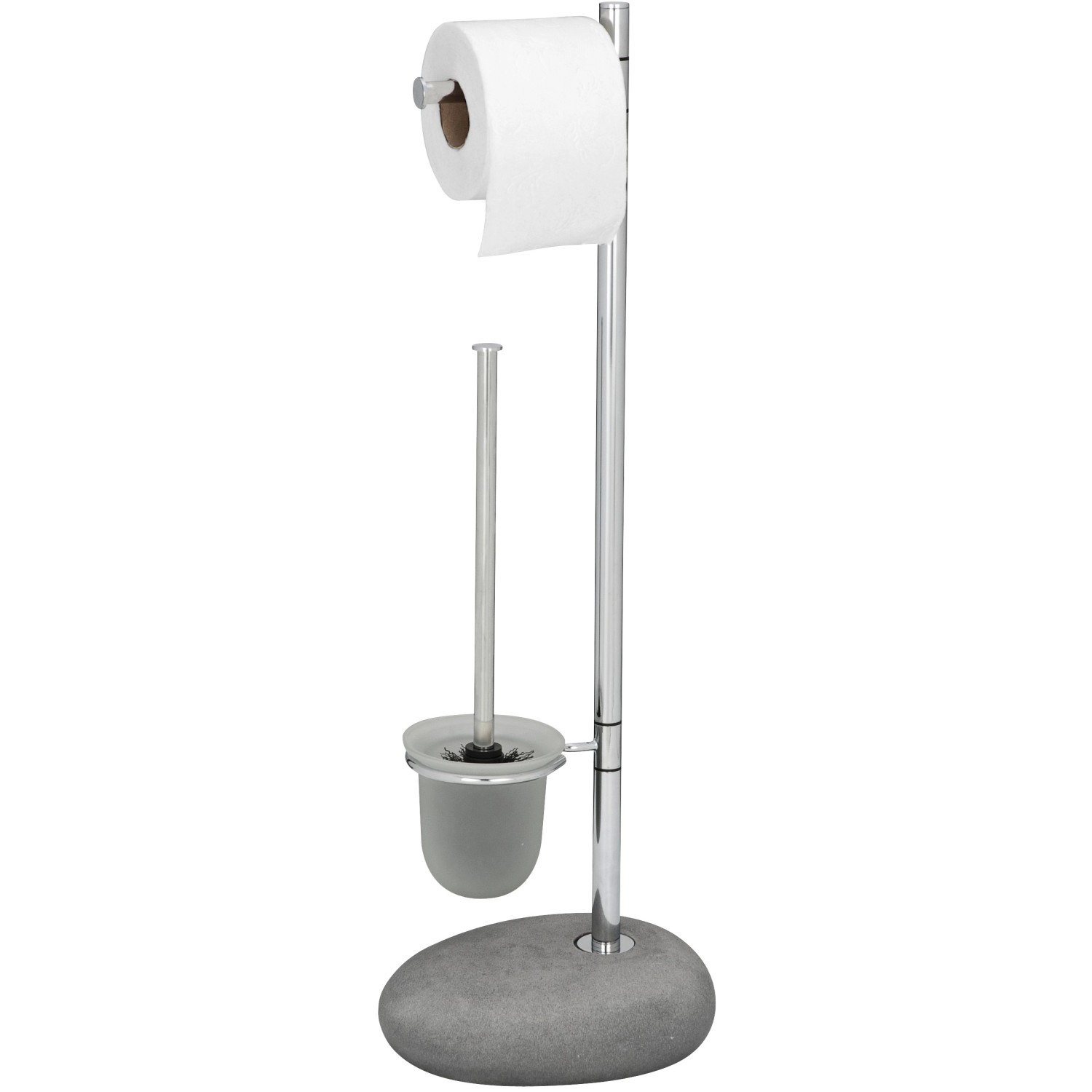 Wenko Stand WC-Garnitur Pebble Steingrau