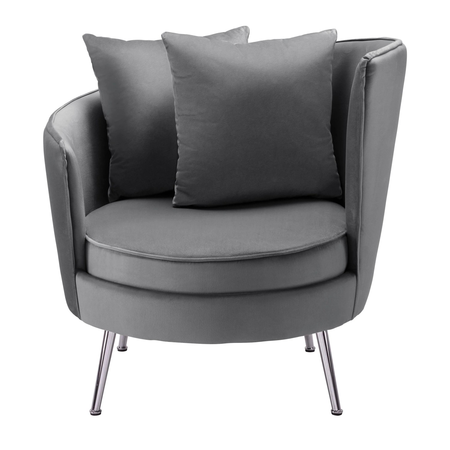 Bessagi Home Sessel Cherie Dunkelgrau Samt