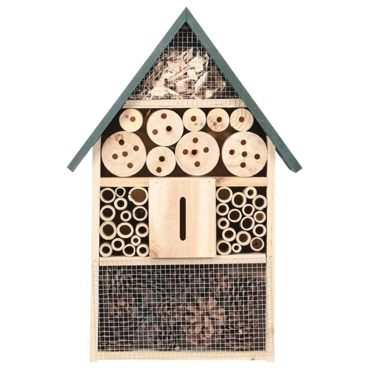 vidaXL Insektenhotel aus Tannenholz, 31x10x48 cm, mit verschiedenen Füllungen für Insekten.