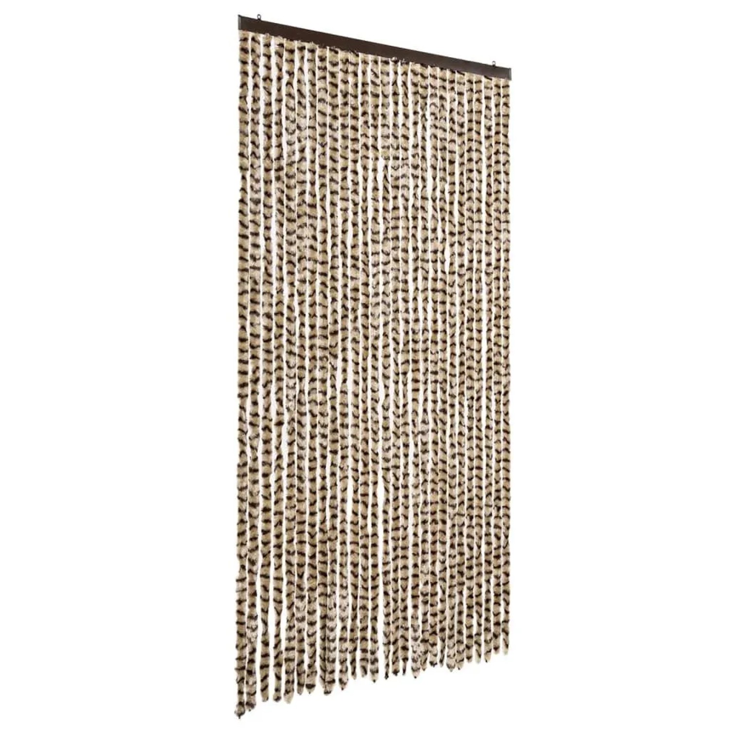 vidaXL Fliegenvorhang Beige und Braun 118x220 cm Chenille 4004888