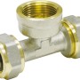 Messing T-Stück Schraubfitting, 16 mm x Rp 1/2 x 16 mm, für sichere Rohrverbindungen.