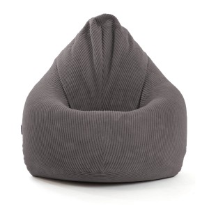 Anthrazitfarbener mokebo Sitzsack Cord XXL, ein bequemer Bean Bag für Garten oder Wohnzimmer.
