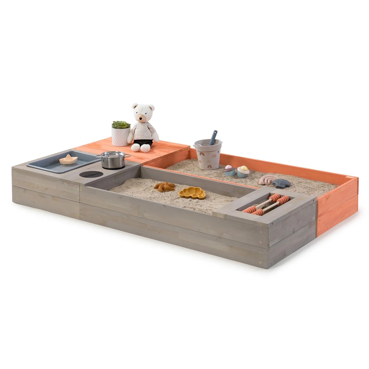 MUDDY BUDDY Sandkasten Flexy Style Warmgrau Lachs