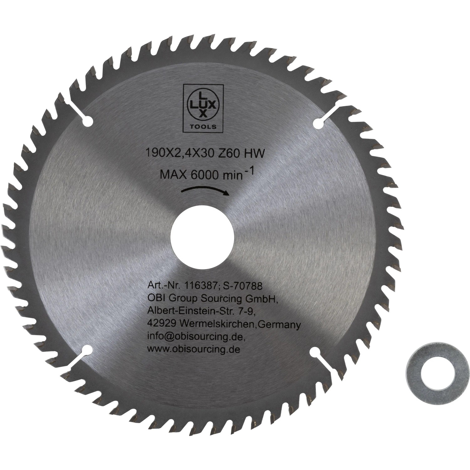 LUX-TOOLS HM-Kreissägeblatt 190 mm x 30 mm 60 Z