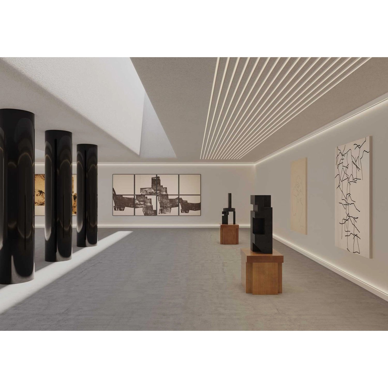 Graue NOEL & MARQUET Eckleiste IL12 WALLSTYL für indirekte Beleuchtung im Raum.