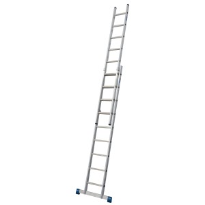 Krause Schiebeleiter Stabilo, 2-teilig, aus Aluminium mit rutschfesten Sprossen.
