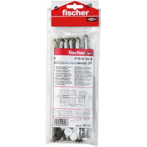 Fischer Fensterrahmendübel F 10 M 182 B (6 Stk.) im transparenten Kunststoffbeutel.