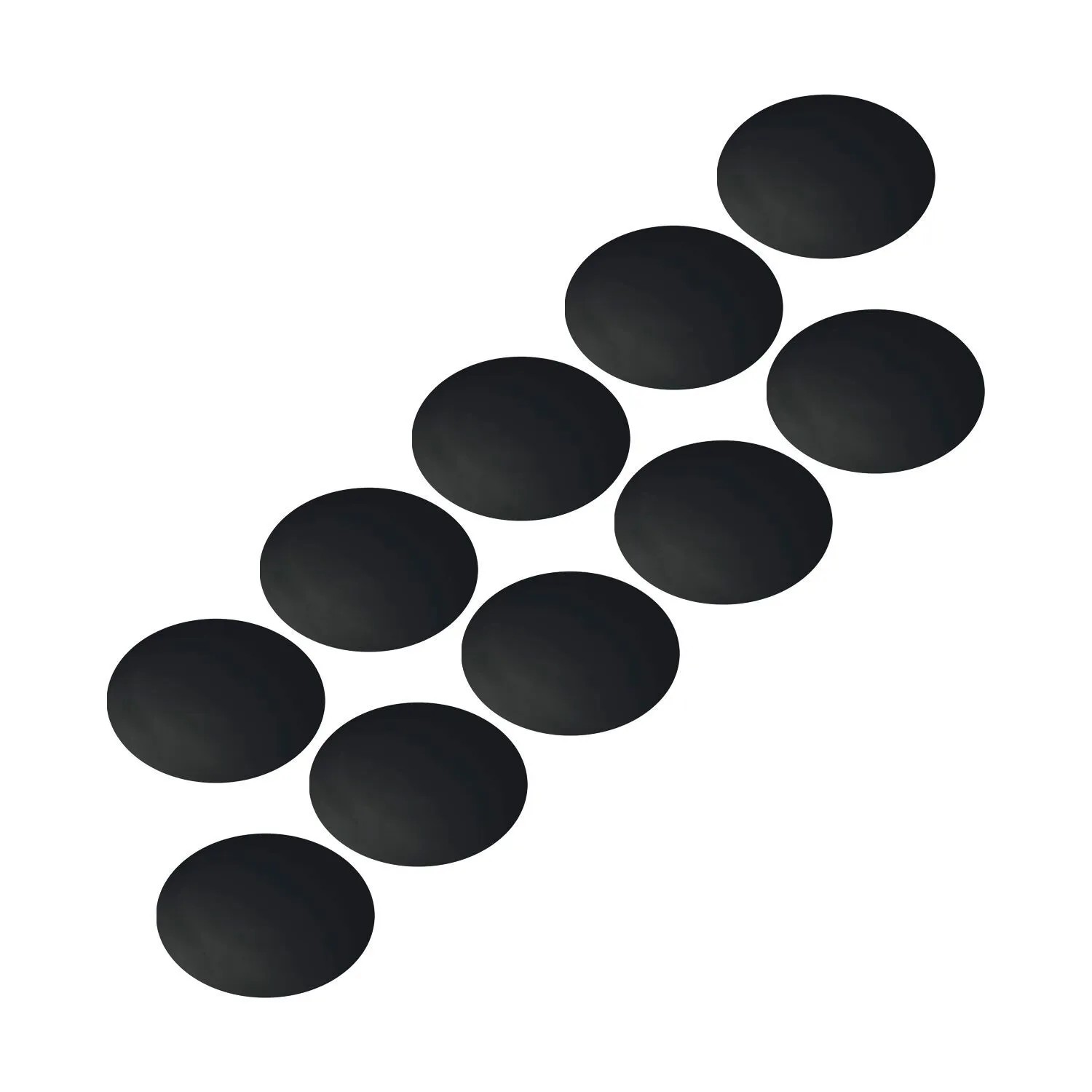 vasalat Set Wand-Türstopper Selbstklebend Ø 60 mm H 15 mm Schwarz 10 Stück
