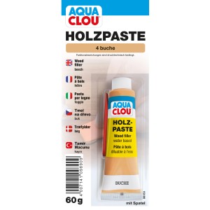 Clou Holzpaste Buche, 60g Tube, zum Ausbessern von Holzschäden im Innenbereich.