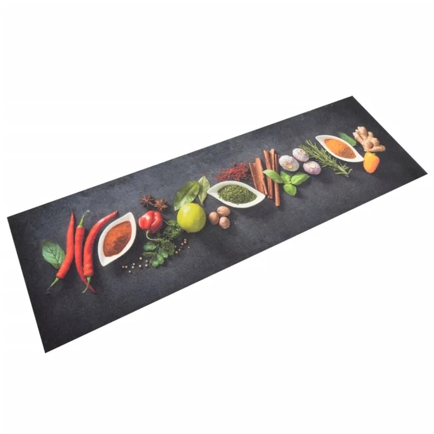 vidaXL Küchenteppich Waschbar Gewürze 60x180 cm Samt 136541