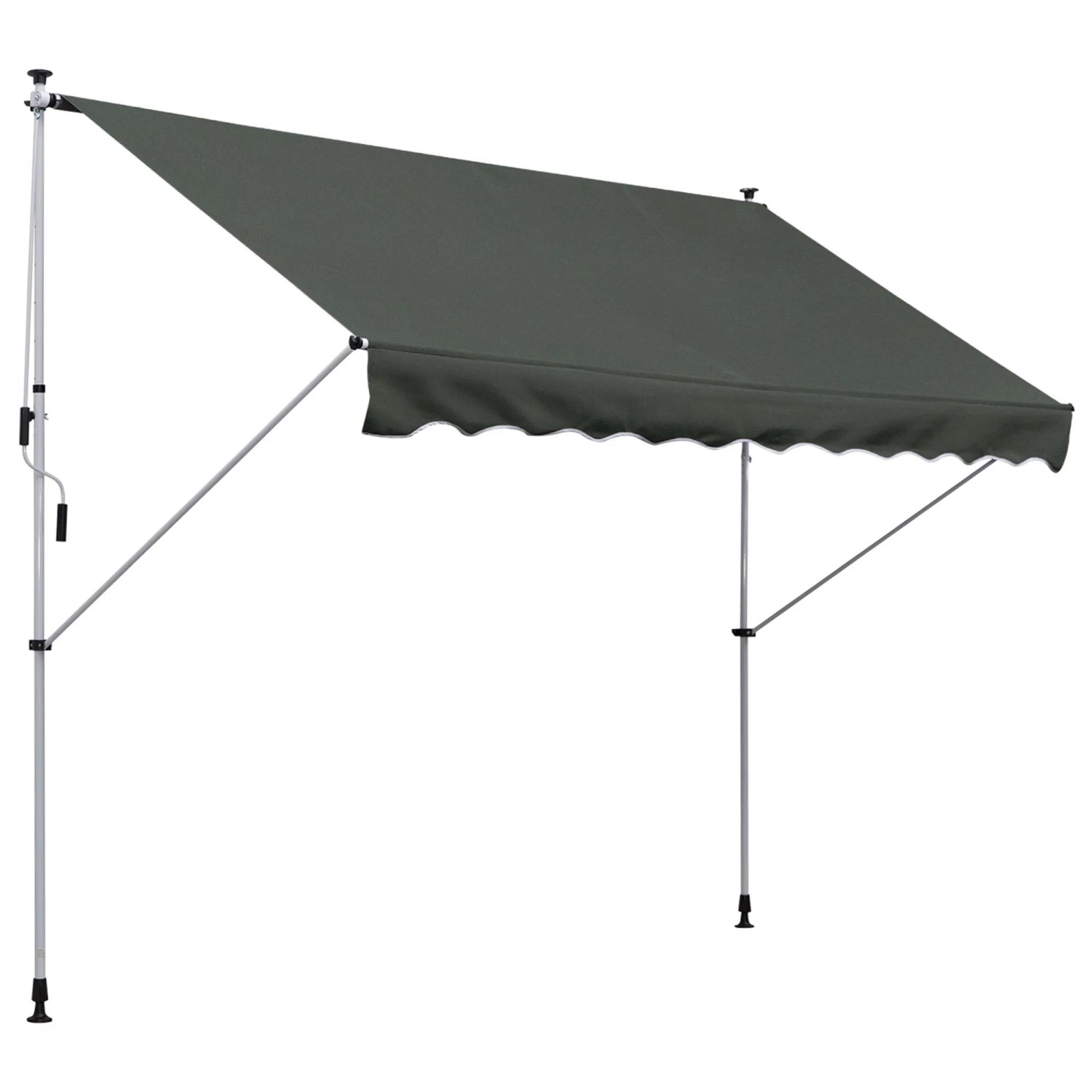 Furnicato Klemmmarkise Handkurbel 150cm Höhenverstellbar Grau L300 X B150 X H170-280 Cm