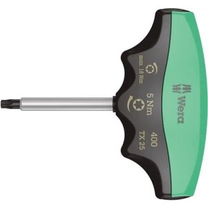 Wera Drehmomentschraubendreher mit grün-schwarzem Quergriff, TX 25 Bit, 5 Nm. Präzisionswerkzeug für Schrauben.