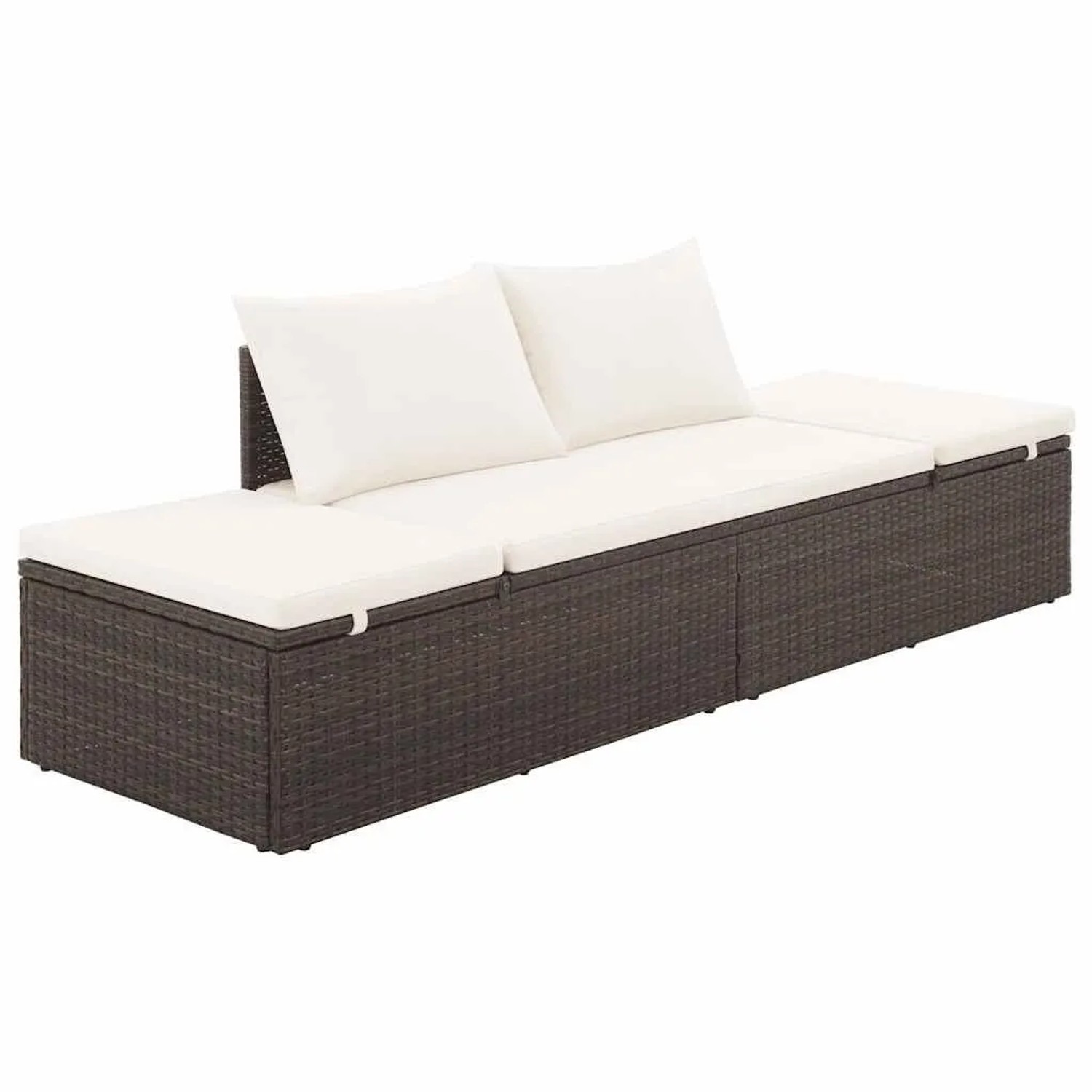 Furnicato Gartenbett Braun 195x60 Cm Poly Rattan