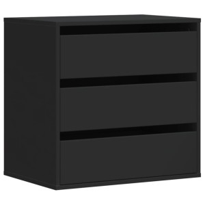 Schwarze vidaXL Kommode (60x41x58 cm) aus Holzwerkstoff mit drei Schubladen.