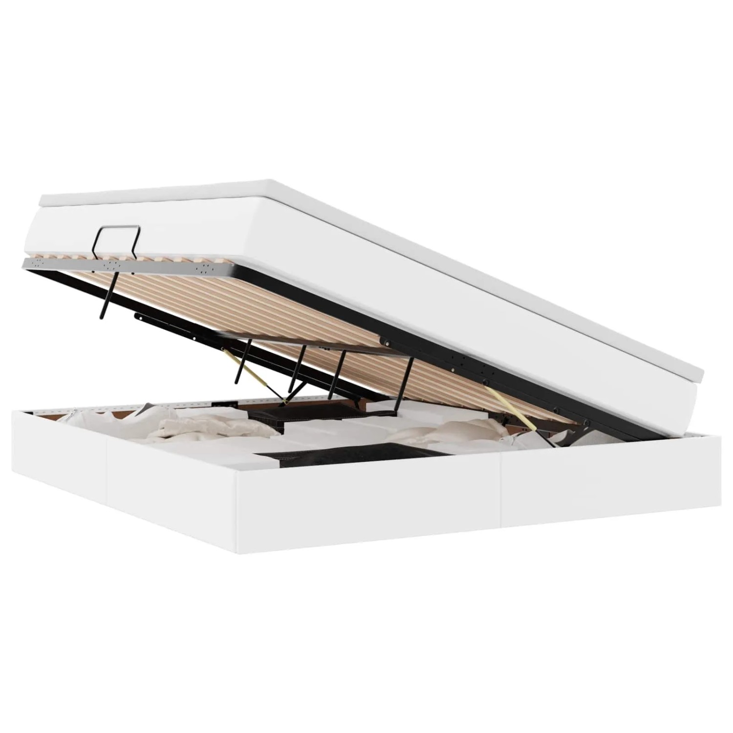 vidaXL Stauraumbett mit Matratze Weiß 180 x 200 cm Kunstleder 3370175 günstig online kaufen