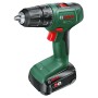 Bosch EasyDrill 18 V-40 Akku-Bohrschrauber, grün/schwarz, mit Bohrfutter und Akku.