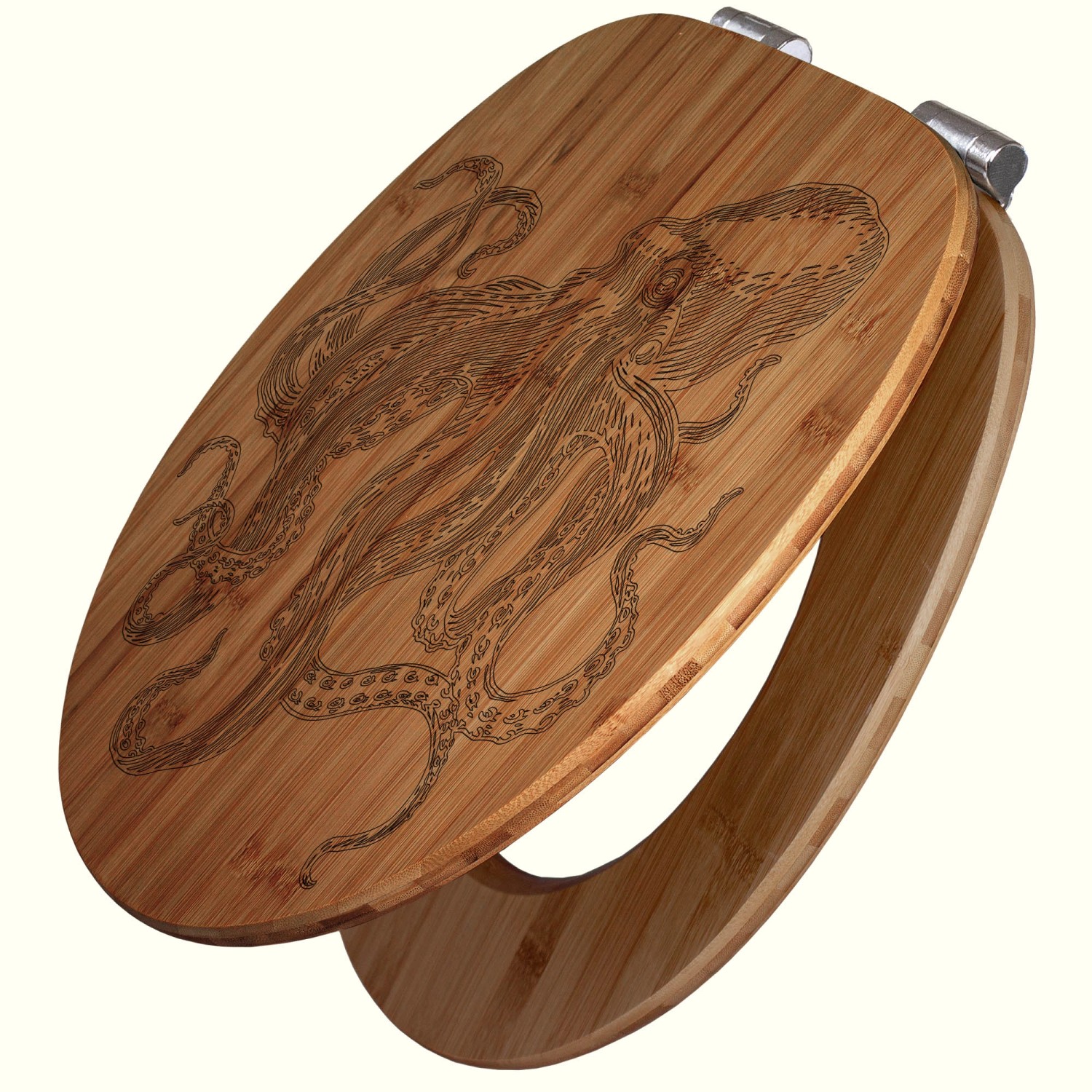 Banjado WC Sitz Bambus Holz Mit Gravur Toilettendeckel Mit Absenkautomatik günstig online kaufen