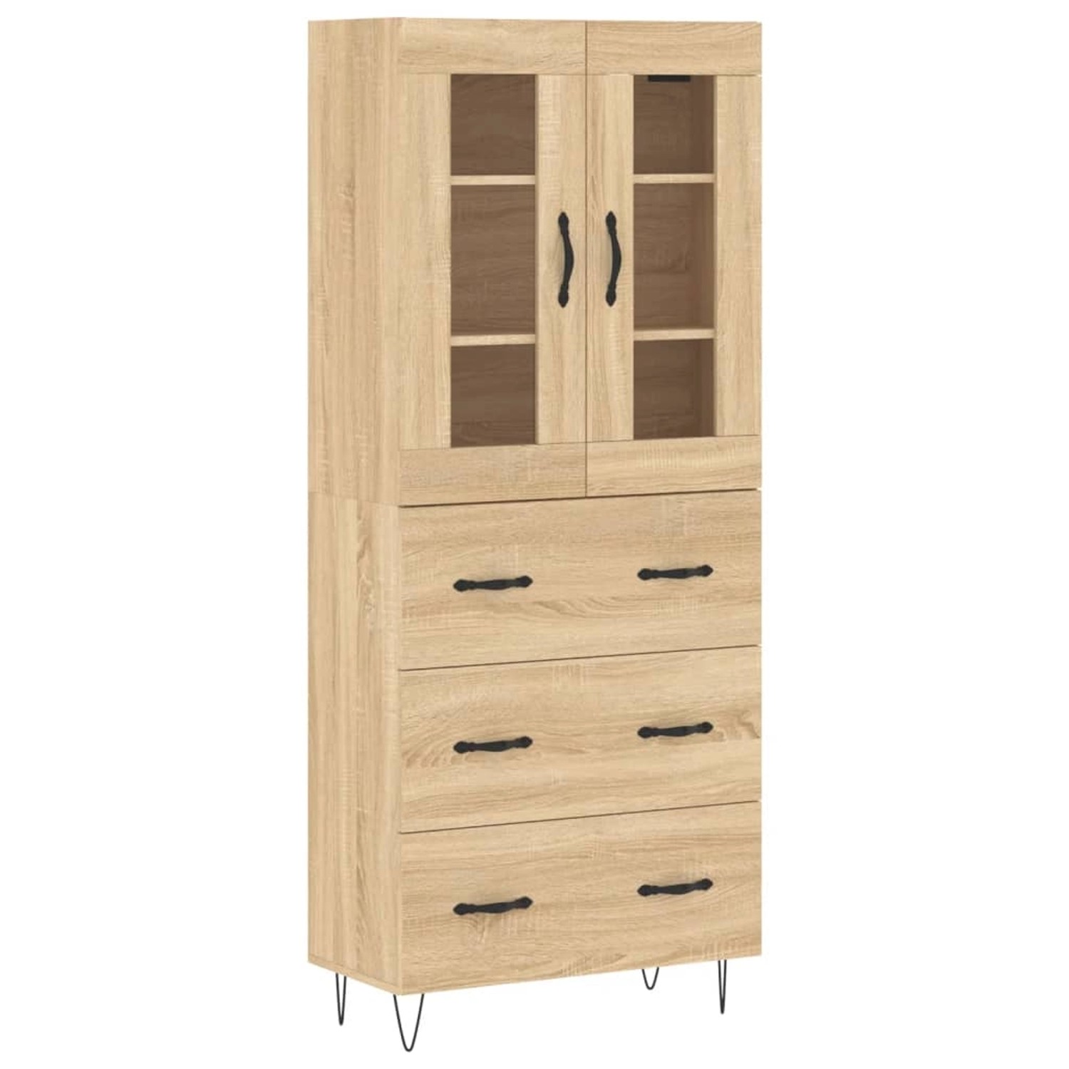 vidaXL Highboard Sonoma-Eiche 69,5x34x180 cm Holzwerkstoff 3198436