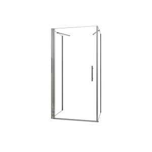 Duschparadies U-Duschkabine 90 x 90 x 90 cm Höhe 185cm Pendeltür Schwingtür 6mm NANO Glas Eckdusche Duschtür x 2 Seitenwand