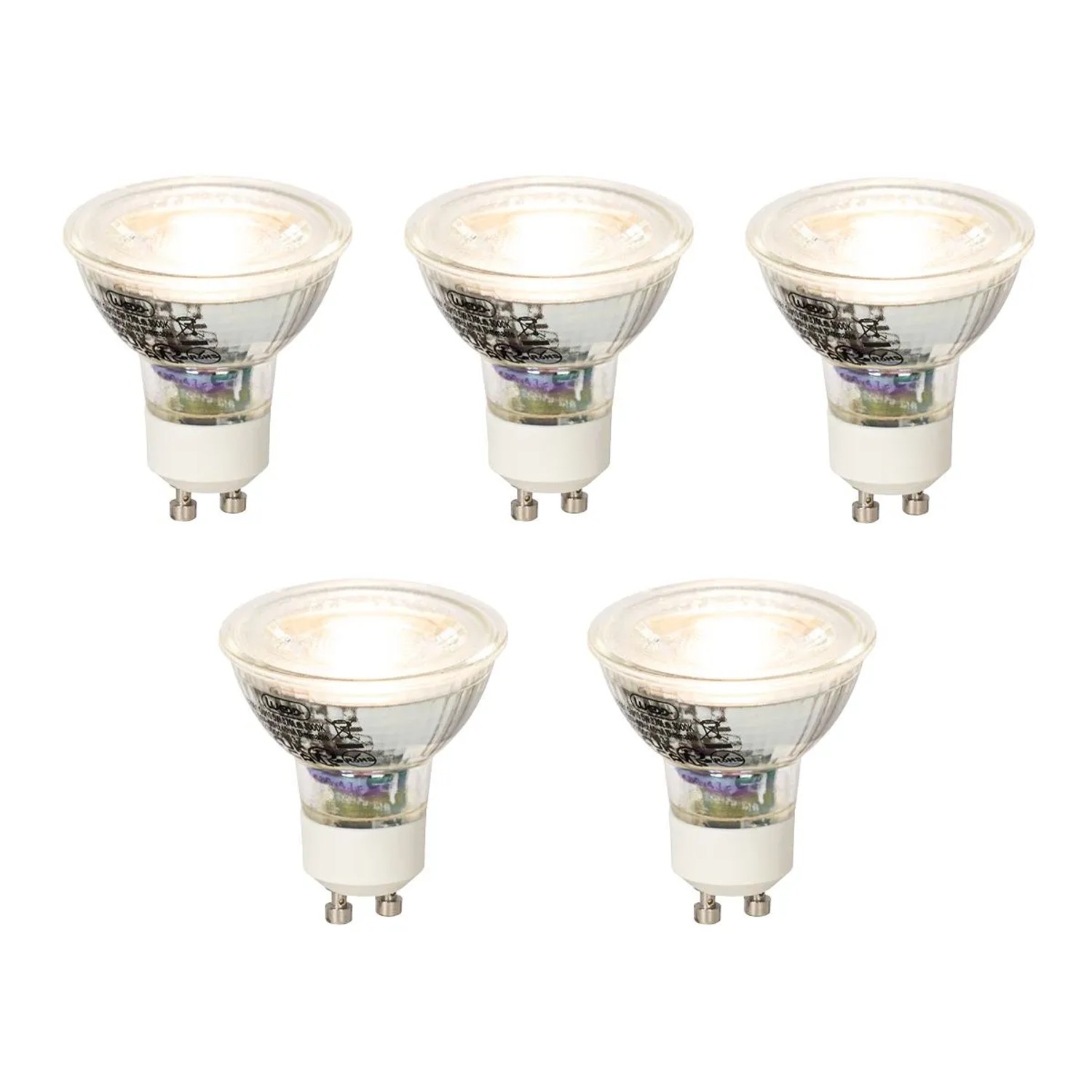 LUEDD Set mit 5 Dimmbaren GU10 LED Glühbirnen 5W 370lm 3000K