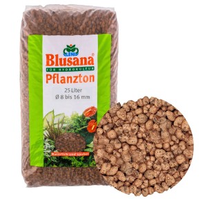 Blusana Blähton 25L, grobe Körnung (8-16mm) für Hydrokultur und Drainage.