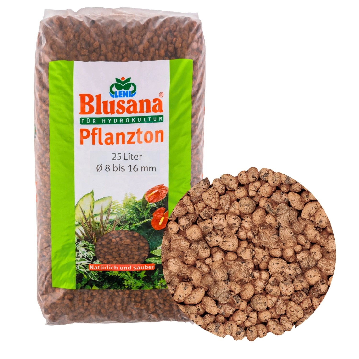 Thumbnail - Blusana Blähton Pflanzsubstrat Pflanzton grobe Körnung 8-16 mm 25 l
