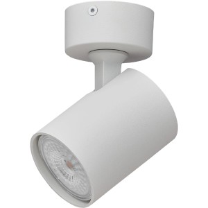 Weiße, schwenkbare Okatplex Bora LED Deckenleuchte mit GU10 Leuchtmittel, stufenlos dimmbar.