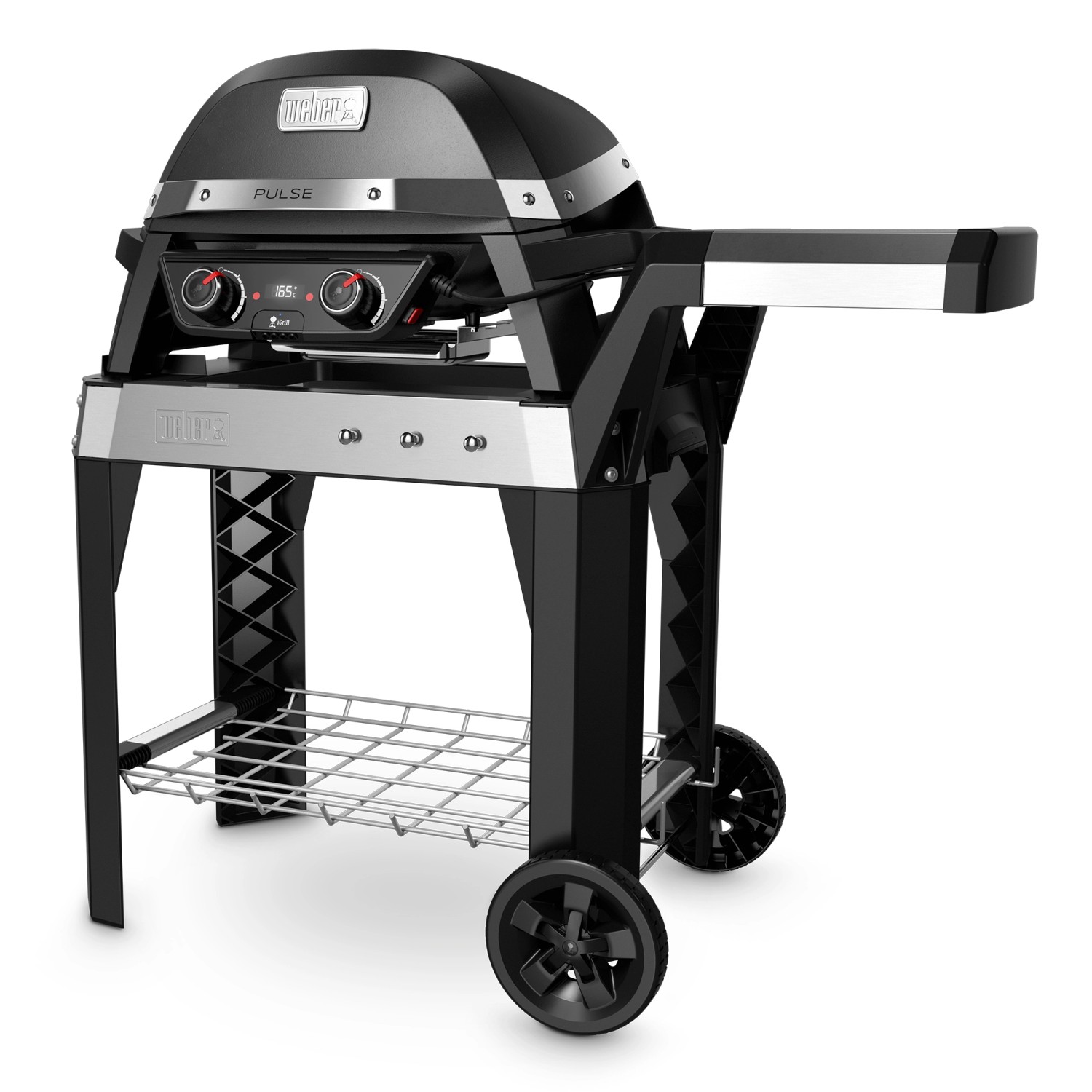 Weber Elektrogrill Pulse 2000 mit Rollwagen 49 cm x 39 cm 2.200 W Schwarz