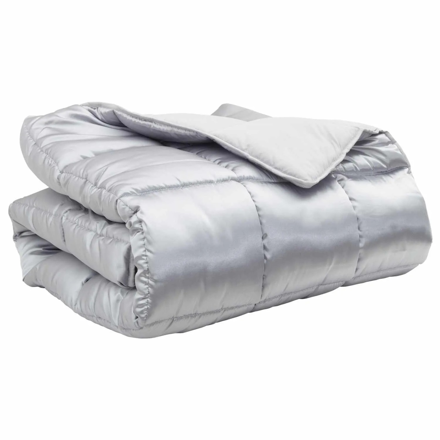 vidaXL Winterbettdecke Silber 220 x 200 cm Satin und Mikrofaser 42025868 günstig online kaufen