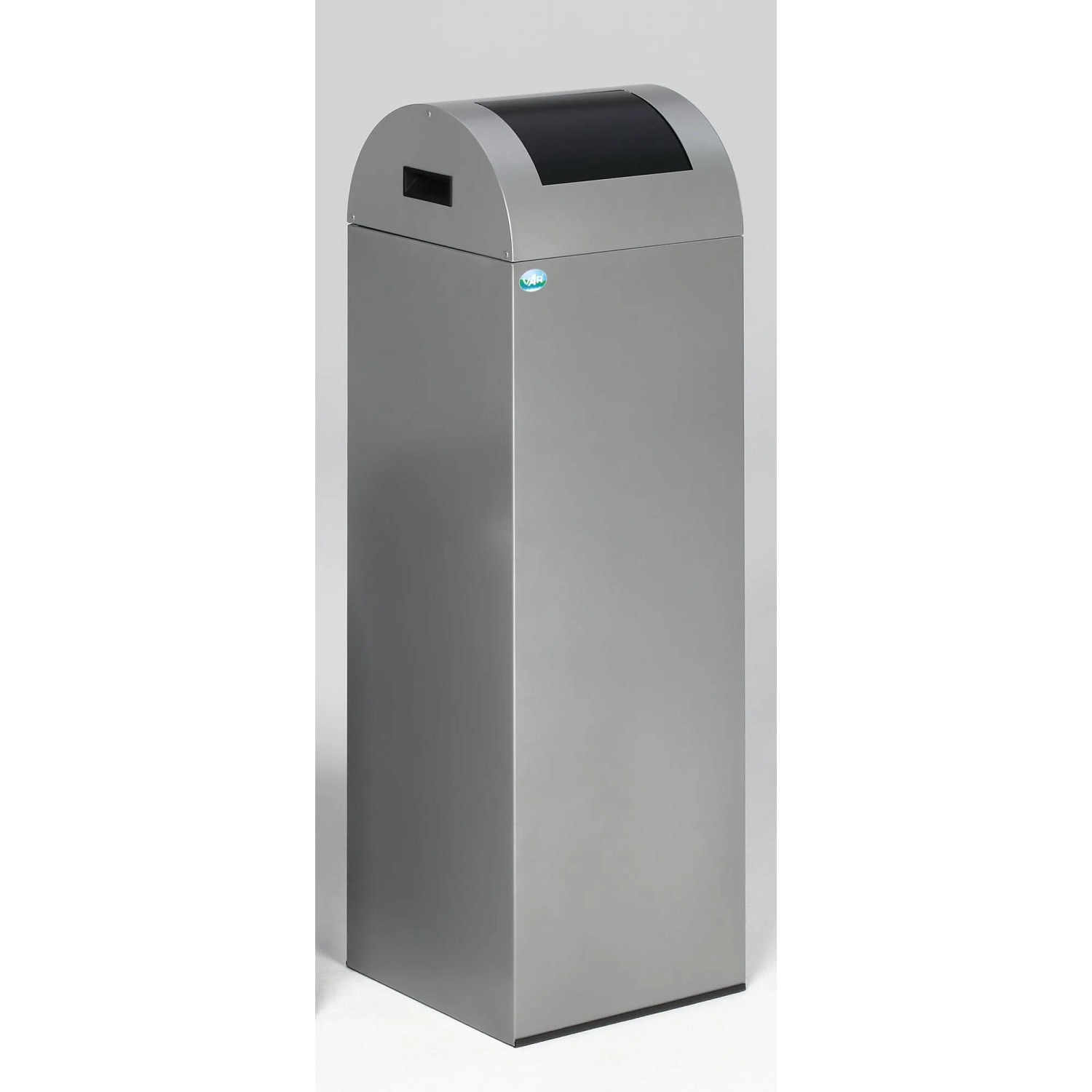 PROREGAL Selbstlöschender Wertstoffsammler Rund Mit Einwurfklappe 89 Liter HxBxT 104,5 x 32 x 32 cm Verzinkter Stahl Silber Anthrazit