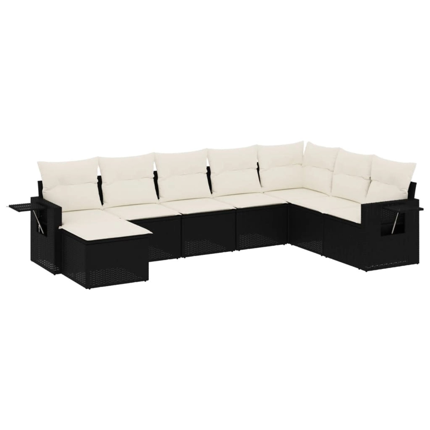 vidaXL 8-Tlg Garten-Sofagarnitur mit Kissen Schwarz Poly Rattan 3220555 günstig online kaufen