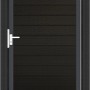 GroJa Solid Steckzauntor, 100x180 cm, Bi-Color Schwarz mit DB703 Rahmen. Sichtschutzzaun Tor.